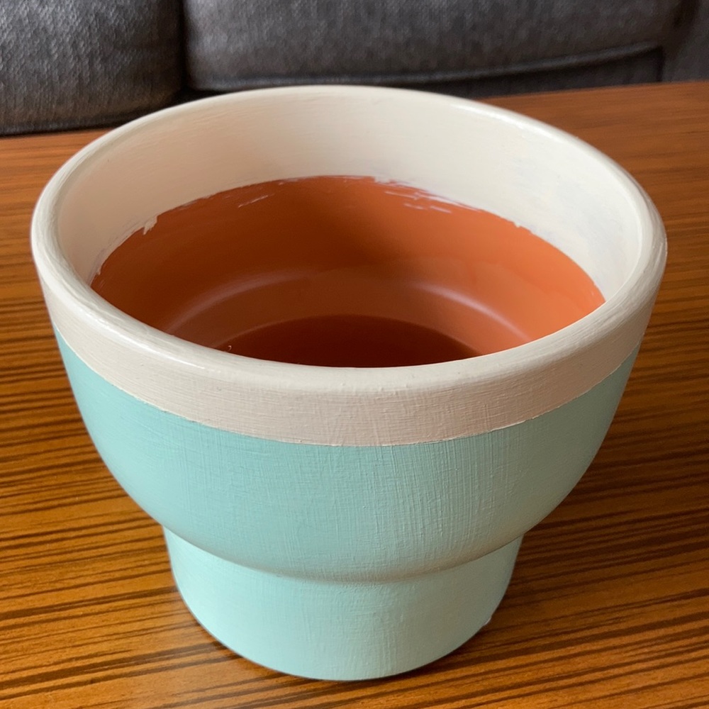 Hand-Painted Terra Cotta Planter - Picture 2 of 5